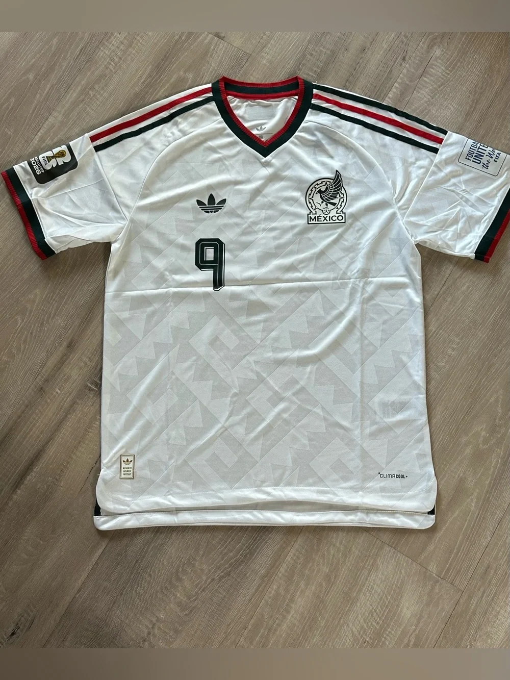 Raúl Jiménez #9 White Mexico World Cup Patch Player Version Kit Mens 2XL